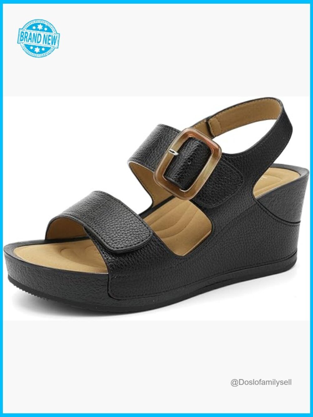 Chunky Wedge Platform Sandals Comfortable Lightweight Slip Resistant Slingback